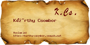 Kürthy Csombor névjegykártya